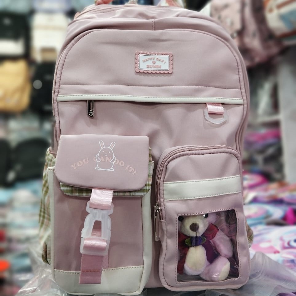 Zundi Senior School Bag With Bear Doll