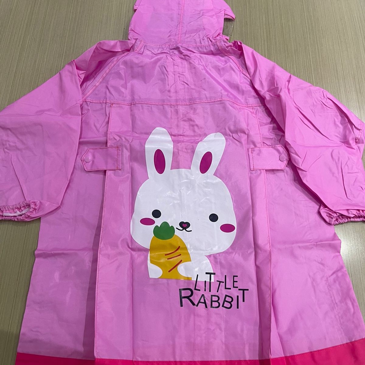 Premium Pink Raincoat With Head Cap and Zipper