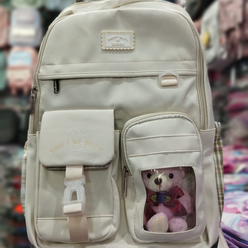 Zundi Senior School Bag With Bear Doll