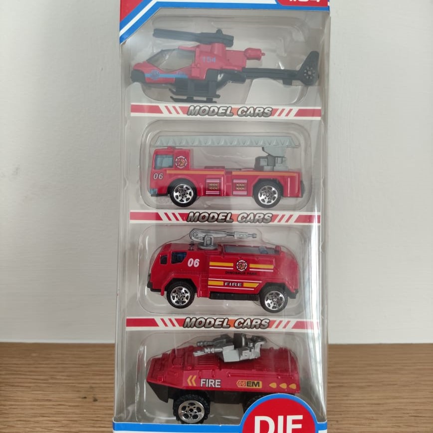 4 Piece Fire Fighting Car Set