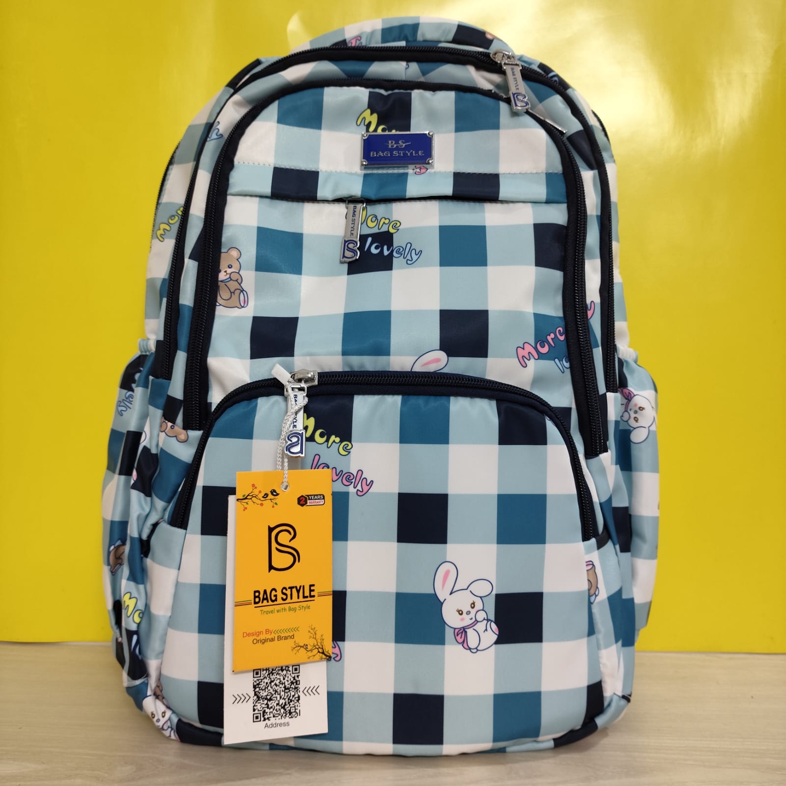 Check Print Senior School Bag