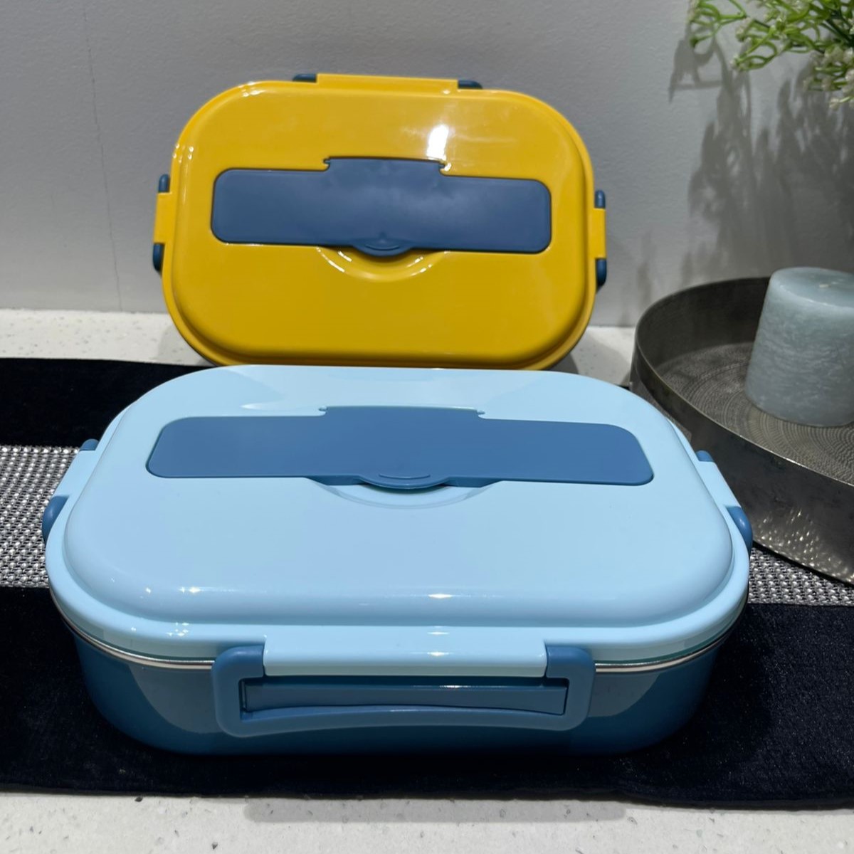 4 Chamber Steel Tiffin Box with Cutlery